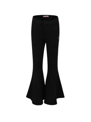 Miss Blumarine pantaloni a zampa in misto viscosa stretch nero