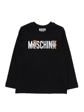 Moschino T-shirt a manica lunga con logo e orsetti nero