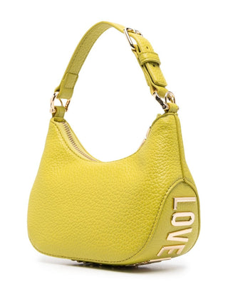 Moschino Love borsa a mezzaluna in ecopelle martellata verde lime