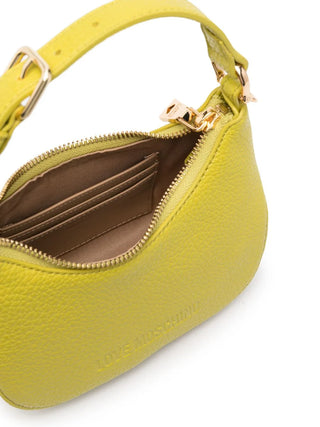 Moschino Love borsa a mezzaluna in ecopelle martellata verde lime