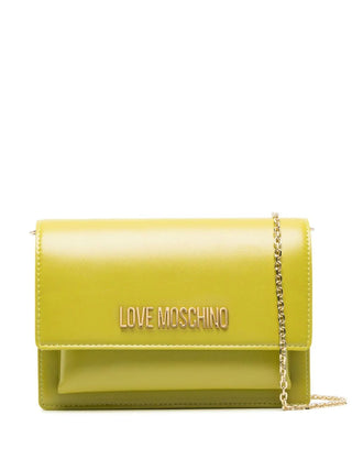 Moschino Love borsa a tracolla in ecopelle liscia verde lime