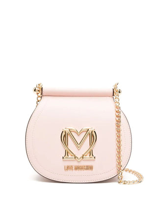 Moschino Love borsa a tracolla in similpelle con placca logo rosa oro