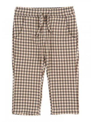 Nanan pantaloni in fantasia check beige marrone