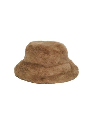 Pieces cappello in pelliccia ecologica beige