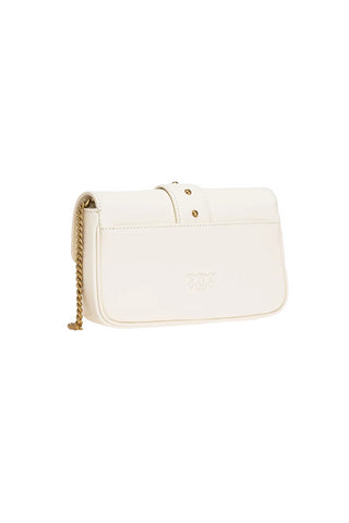 Pinko borsa a tracolla Love One Pocket bianco oro