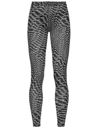 Pinko leggings Ginseng con logo all over nero bianco