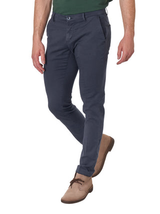 Powell pantaloni slim fit in cotone stretch blu