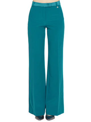 Relish pantaloni flare Evelin a vita alta ottanio