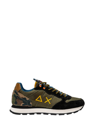 Sun68 sneakers Tom Goes Camping in nylon e suede verde militare nero