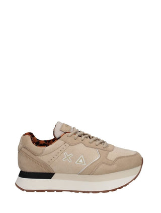 Sun68 sneakers Kelly in pelle scamosciata con logo beige