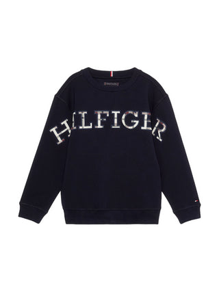 Tommy Hilfiger felpa Bold Monotype con maxi logo blu