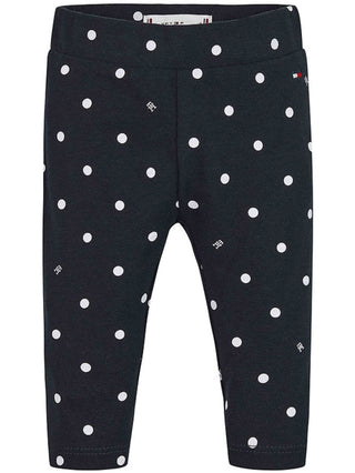 Tommy Hilfiger leggings neonata a pois blu bianco