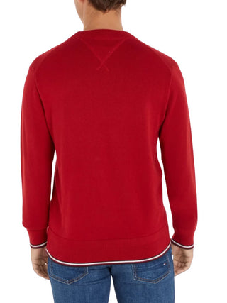 Tommy Hilfiger maglia girocollo in misto cotone rosso