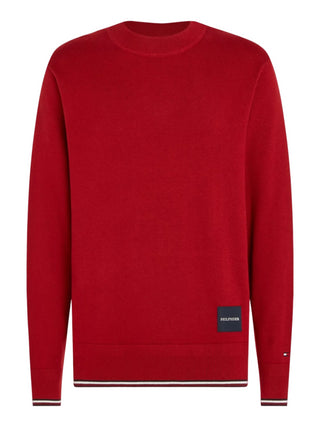 Tommy Hilfiger maglia girocollo in misto cotone rosso