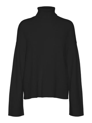 Vero Moda maglia dolcevita a costine nero