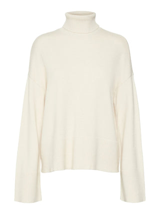 Vero Moda maglia dolcevita a costine beige