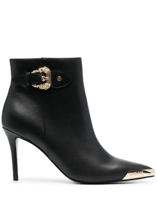 Versace Jeans Couture stivali tronchetto in ecopelle con fibbia barocca nero