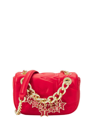 Versace Jeans Couture borsa a tracolla in ecopelle con stelle e ciondoli rosso