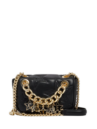 Versace Jeans Couture borsa a tracolla in ecopelle con stelle e ciondoli nero