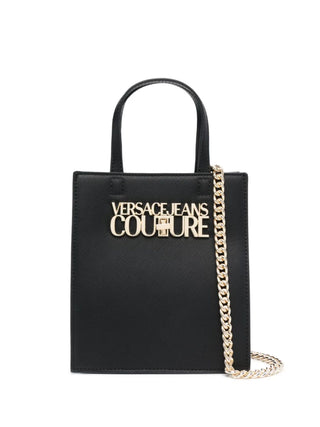 Versace Jeans Couture borsa a mano in ecopelle saffiano nero