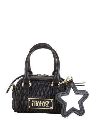Versace Jeans Couture borsa a mano in ecopelle trapuntata nero
