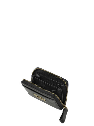 Versace Jeans Couture portafogli in pelle martellata con logo nero oro