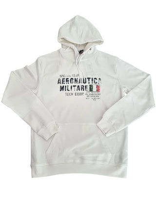 Aeronautica Militare felpa con cappuccio stampa logo bianco