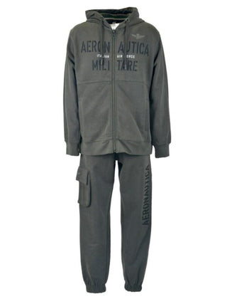 Aeronautica Militare completo di tuta felpa e pantaloni verde militare