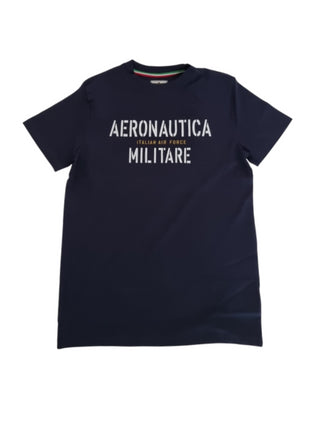 Aeronautica Militare T-shirt manica corta con stampa logo blu