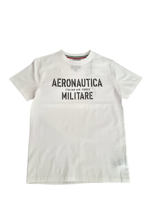 Aeronautica Militare T-shirt manica corta con logo panna