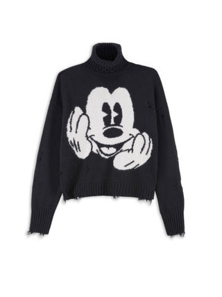 Aniye By maglia dolcevita Mickey Smile con rotture nero