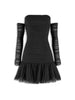 aniye-by-abito-corto-jenna-in-tulle-con-manicotti-nero