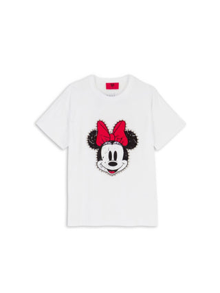 Aniye By T-shirt manica corta Minnie con borchie bianco