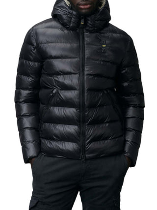 Blauer giubbino in nylon eco adams nero