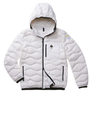 Blauer piumino Wave in nylon trapuntato bianco