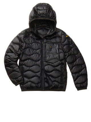 Blauer piumino Wave in nylon trapuntato nero