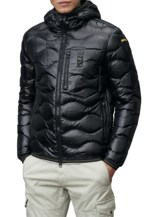 Blauer piumino Wave in nylon trapuntato nero