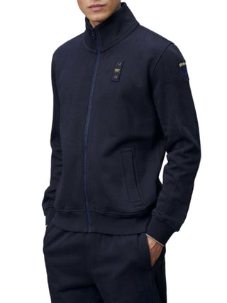 Blauer felpa con zip City blu