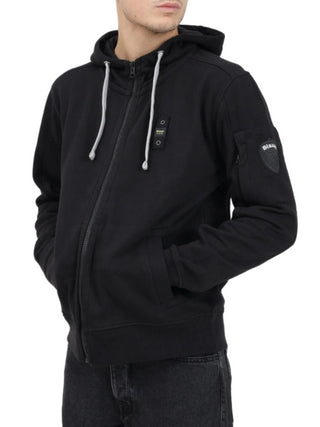 Blauer felpa Cardinton con zip e cappuccio nero