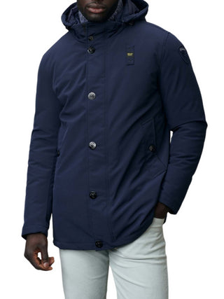 Blauer parka lungo chester blu