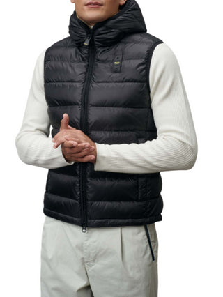 Blauer gilet imbottito trapuntato Arden nero