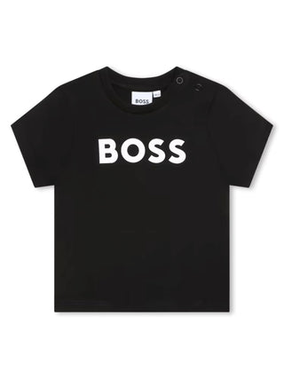 Boss T-shirt manica corta in jersey con logo nero