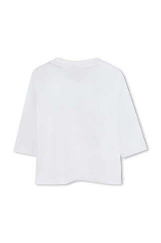 Boss T-shirt manica lunga in jersey bianco