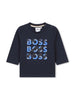 boss-t-shirt-manica-lunga-con-stampa-logo-blu