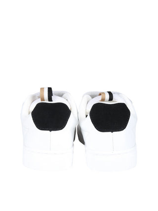 Boss sneakers in pelle con velcro stampa logo bianco