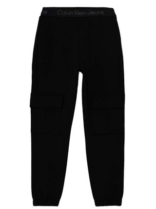 Calvin Klein Jeans pantaloni cargo joggers Terry nero