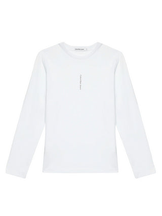 Calvin Klein Jeans T-shirt manica lunga con logo Minimalistic bianco