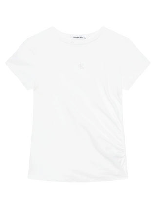 Calvin Klein Jeans T-shirt manica corta con ricamo logo bianco