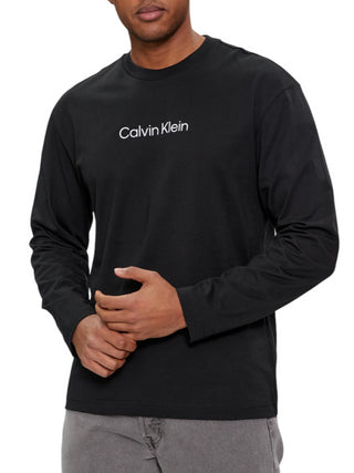 Calvin Klein T-shirt manica lunga con logo nero