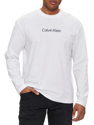 Calvin Klein T-shirt manica lunga con logo bianco